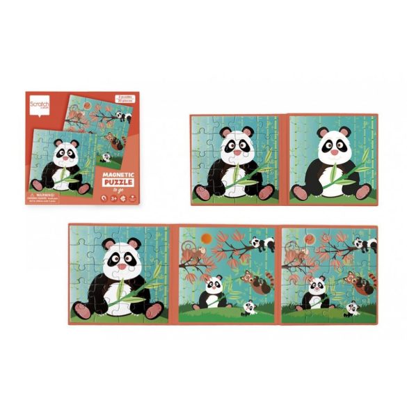 Mágneses Puzzle Könyv - Panda